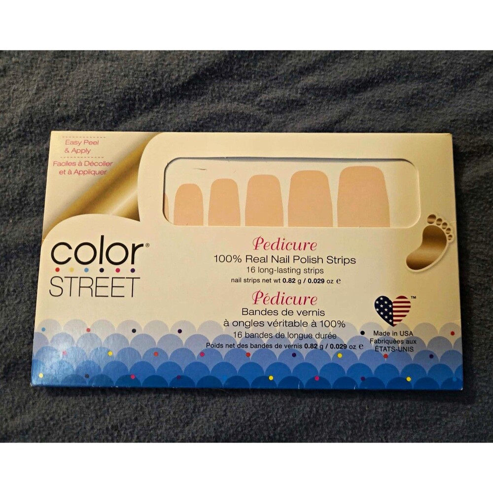 Color Street Beige Gloss Pedicure Nail Polish Strips Sandbar SND001 0.029oz